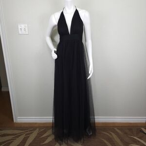 NWT Amoris Black Halter Maxi Gown Size M